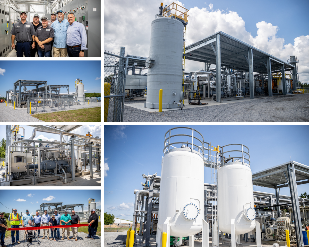 Collage of the project teams and the New River Renewable Natural Gas facility.